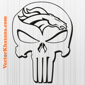 Denver Broncos Punisher Skull Svg