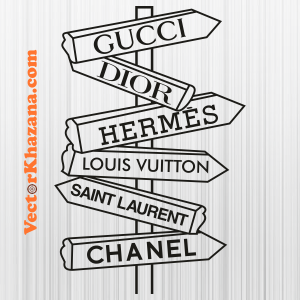 Destination Sign Luxury Designer Gucci SVG
