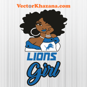 Detroit Lions Girl Logo Svg