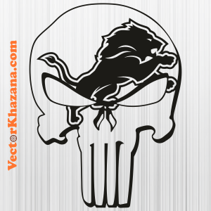 Detroit Lions Punisher Skull Svg
