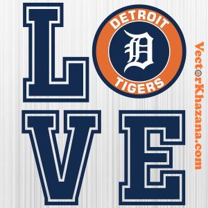 Detroit Tigers Love Svg