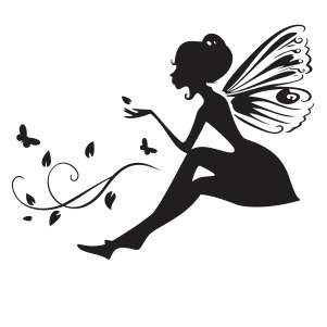 Black Butterfly Fairy Girl svg 