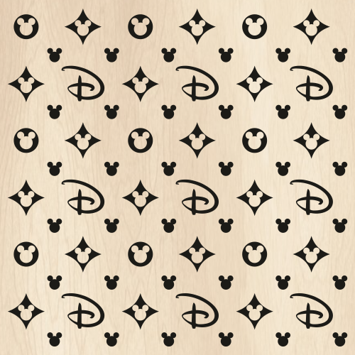 Disney Louis Vuitton Seamless Pattern Svg