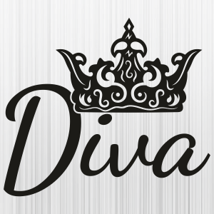 Diva With Crown Svg