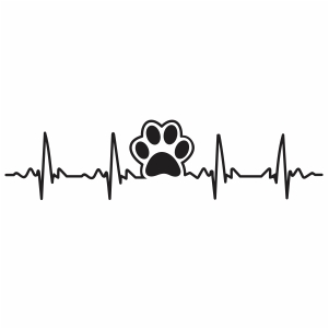 Dog Paw heartbeat svg
