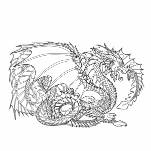 Dragon Zentangle Vector