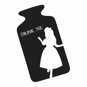 Alice in Wonderland Drink Me Bottle Transparent Background