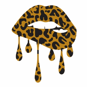 Leopard Dripping Lips Vector