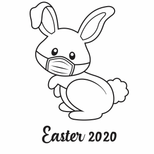 Easter Bunny with Mask 2020  vector file