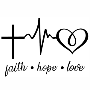 Faith Hope Love Heartbeat svg cut file