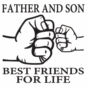 Father And Son Fist Bump Vector