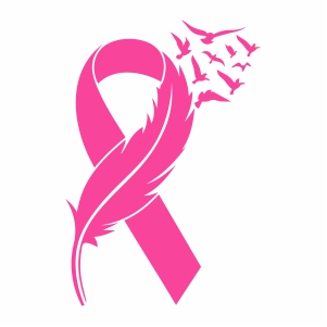 Feather Pink Ribbon vector file