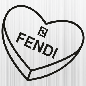 Fendi Heart Black Svg