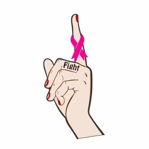 Fight Finger Cancer Ribbon Svg