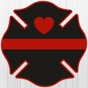 Fire Department Heart Svg