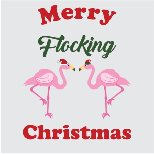 Merry Flocking Christmas Vector