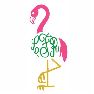 Flamingo Bird Monogram svg file