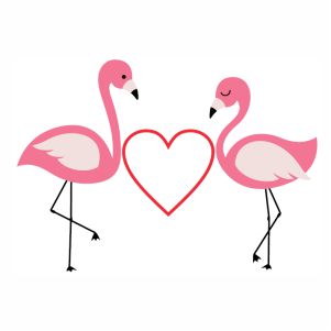 Flamingo love svg cut