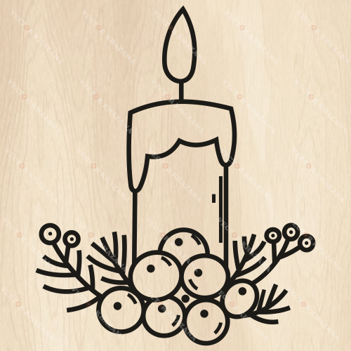 Candle With Flower Svg