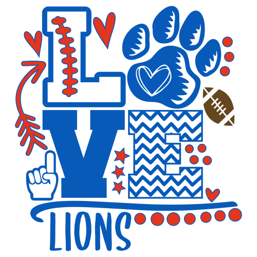 Football on Lions Foam Finger Mom Love Svg