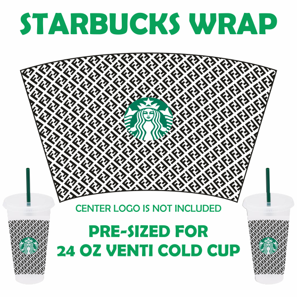 Full Wrap Fendi For Starbucks Cup Svg