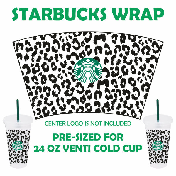 Full Wrap Leopard For Starbucks Cup Svg