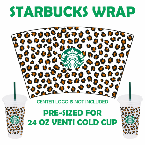 Full Wrap Leopard Print Colour For Starbucks Cup Svg