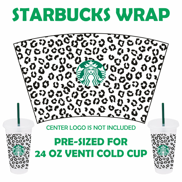 Full Wrap Leopard Print For Starbucks Cold Cup Svg