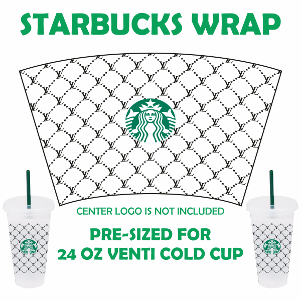 Full Wrap Louis Vuitton For Starbucks Cold Cup Svg