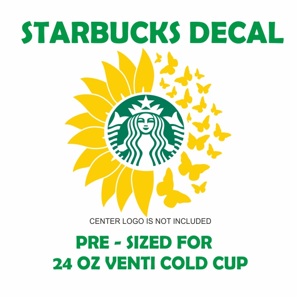 Starbucks Sunflower And Butterfly Svg