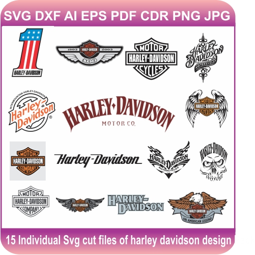 Harley Davidson Pack Logos Svg Cut File