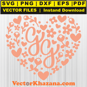 Gucci GG Floral Heart Svg