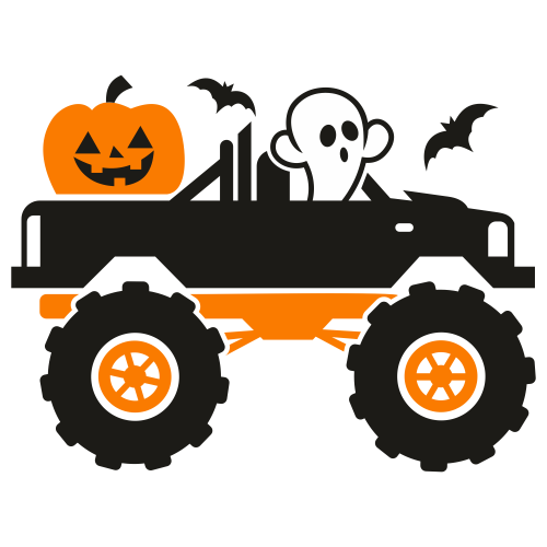 Ghost Monster Truck Halloween Svg