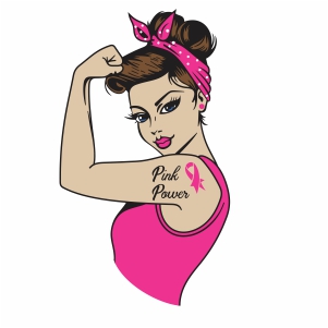 pink power Rosie the Riveter vector file 