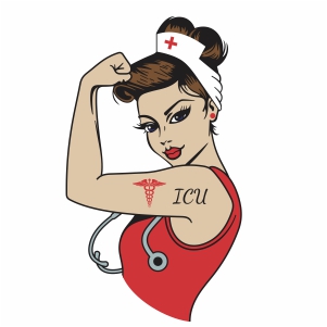 icu nurse Girl Power vector file