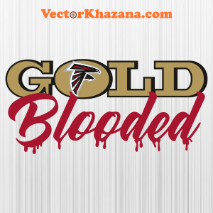 Gold Blooded Atlanta Falcons Svg