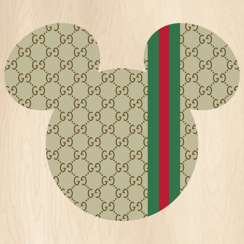 Gucci Band Mickey Head Pattern Svg