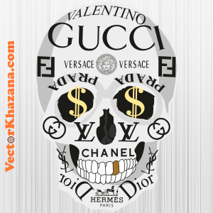 Gucci Chanel Dior Lv Versace Skull Svg