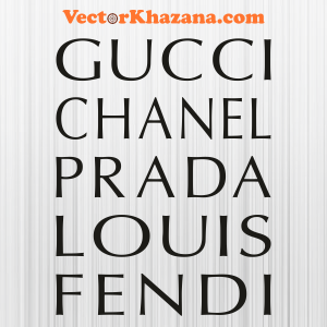 Gucci Chanel Prada Louis Fendi Fashion Brand Logo Svg
