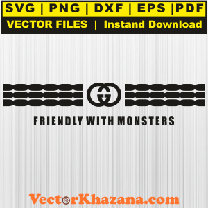 Gucci Friendly with Monsters Logo Svg Png