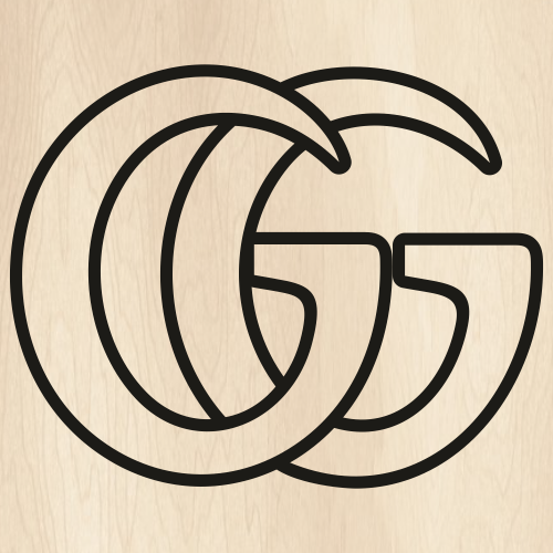 Gucci GG Outline Logo SVG | Gucci Drawings PNG