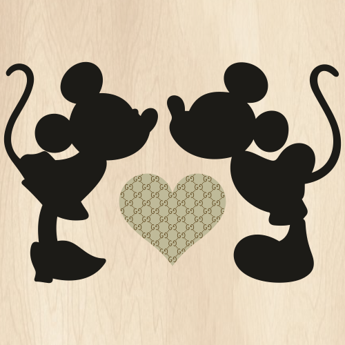Gucci And Mickey Kiss SVG  Gucci Heart Mickey Mouse PNG