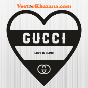 Gucci Love is Blind Heart Black Svg