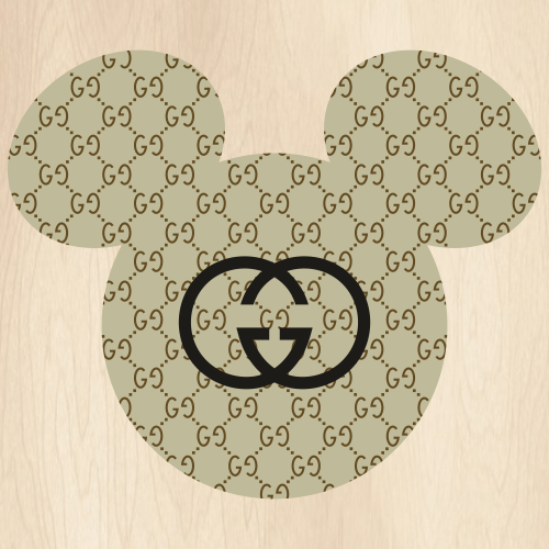 Gucci Pattern Mickey Head SVG | Gucci Symbol Mickey Head PNG