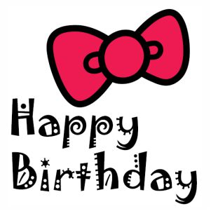 Happy Birthday Hello Kitty Bow vector