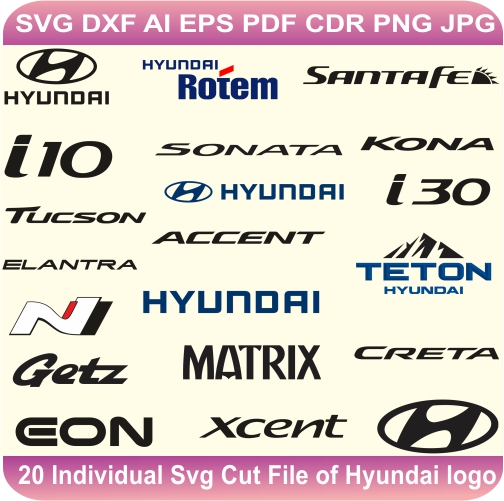 Hyundai Pack Logos Svg Cut Files