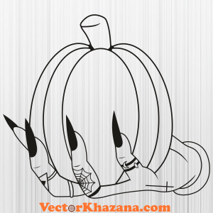 Halloween Hand Black And White Svg