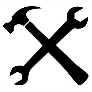 crossed Wrench Hammer Icon vector