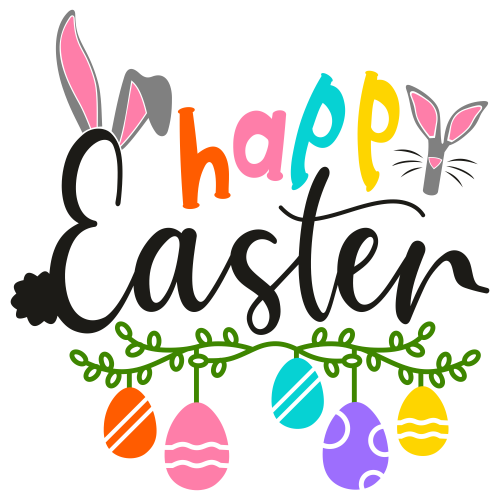Ai Jpg Svg Dxf. Png Hoppy Easter With Bunny Ears Pdf Eps
