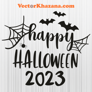Happy Halloween 2023 Bat Svg
